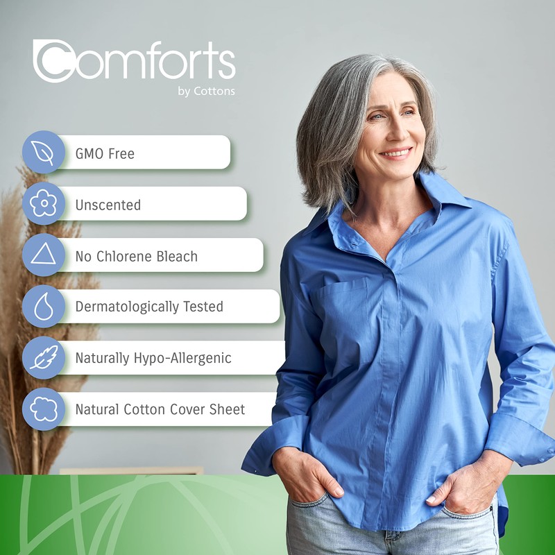 Cottons Comforts Premium Incontinence Liners, Light Flow, Pack of 30,