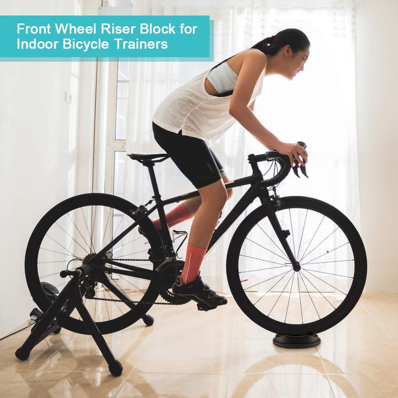 Black Bike Wheel Training Stand Front Wheel Riser, Indoor Trainers,