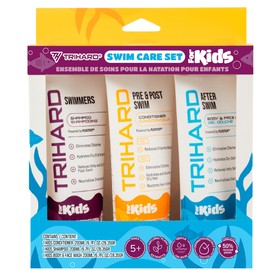 Essential Swim Care Kit For Kids - 3-in-1 Swim Shampoo and Conditioner, Chlorine Kids Shampoo for Swimmers, Leave-In Conditioner, Pool Essentials, Ultimate Swimming Hair Care for Kids