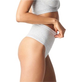 Yummie womens Cotton Seamless Shapewear Thong Panties, Heather Grey, Medium-Large US