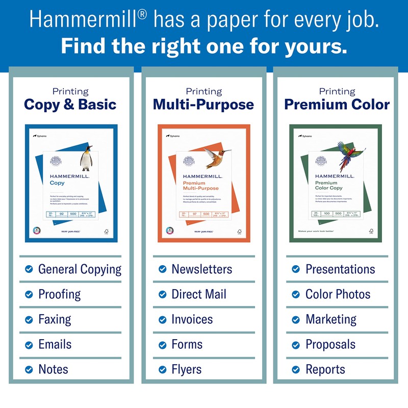 Hammermill Printer Paper, Great White 30% Recycled Paper, 8.5 x