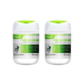 Kingscom Advanced Colon Cleanse - Okra Fiber Formula | 30 Tablets | Caffeine-Free | Gut Health & Detox Support | Natural Dietary Supplement Healthcare Optimum Fitness Extra Strength Digestive System Vitamin Edible Bathroom:_2 Bottles
