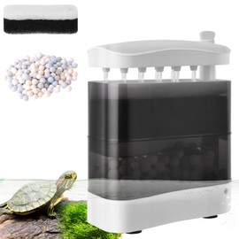 VILLNO 400LPH Quiet Turtle Filter, 8W Powerful Aquarium Filter, Adjustable Aquarium Filter with Triple Filter Medium for Flat Water Aquariums