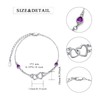 Purple Anklet for Women Sterling Silver Anklets Double Heart Anklets