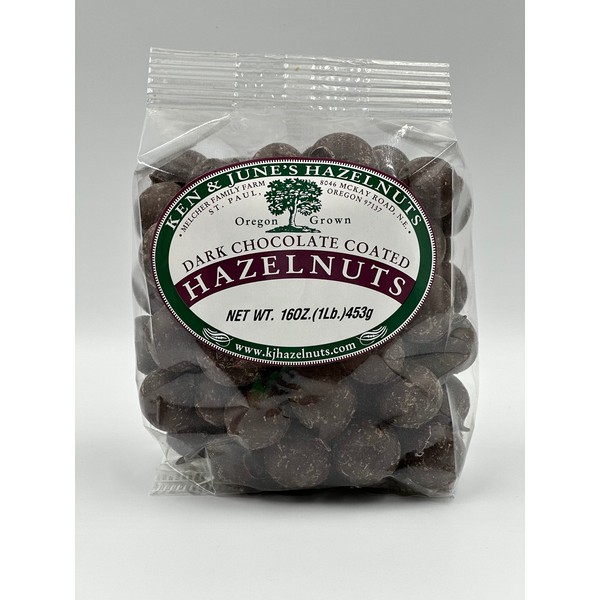 Dark Chocolate Coated Hazelnuts - 16 Oz Bag