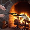 Log Grabber Fireplace Tongs Wood Fired Oven Tool Grill Camping
