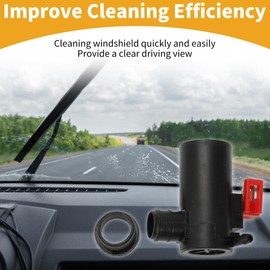 Partuto Windscreen Washer Pump No.MB848901 - Front Windshield Washer Motor Pump - For Subaru Impreza 2000-2007 Plastic Black with Gasket - 1 Piece