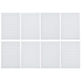 WEBEEDY 8 Pcs Sashiko Embroidery Pattern Stabilizers Set for Sewing,Water Soluble Embroidery Patterns Transfer Stencils,Sashiko Template Stick and Stitch Embroidery Paper for Hand Sewing Quilting