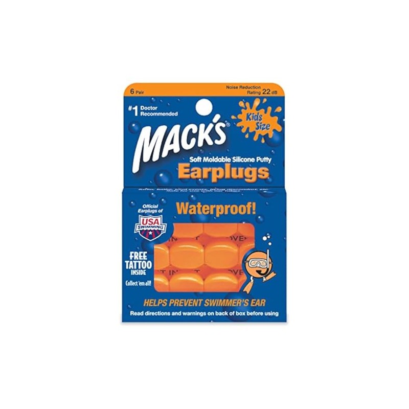 Mack's Kids Size Soft Moldable Silicone Ear Plugs 6 pr(Pack