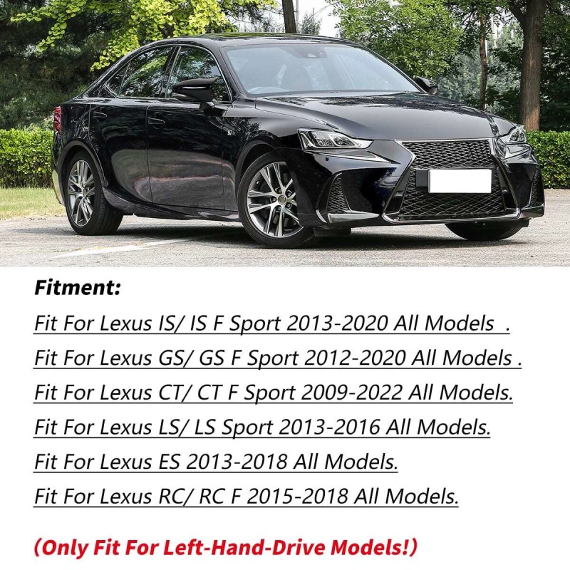 Gloss Black M Style Side Mirror Cover Caps For Lexus