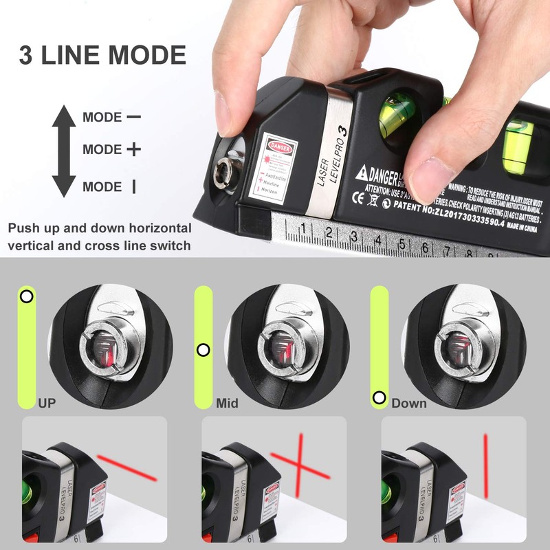 Laser Level Line Tool, Multipurpose Laser Level Kit Standard Cross