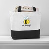 CafePress Bee Happy Canvas Tote Top Zipper Closure