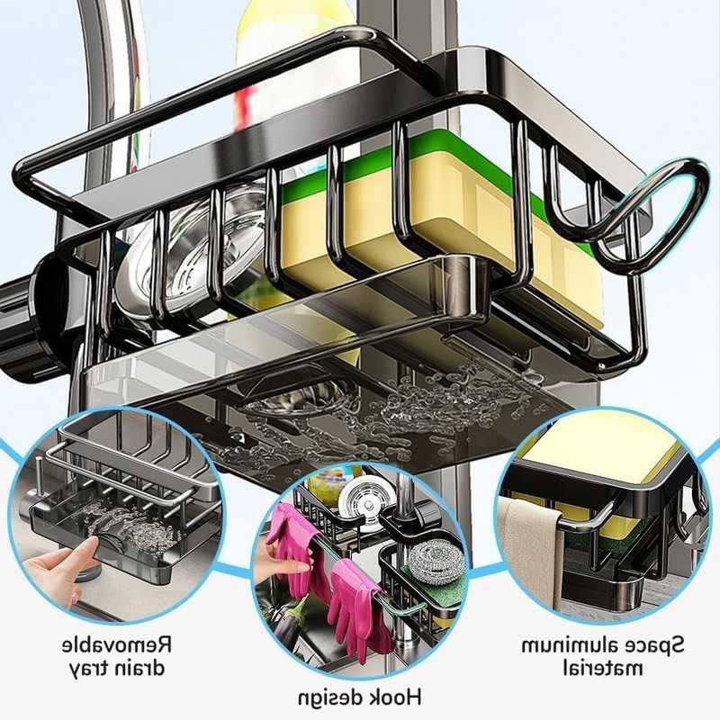 DINGFENG Sink Organiser, Kitchen Sink Organiser, Additional Reinforcement Sink Organiser,