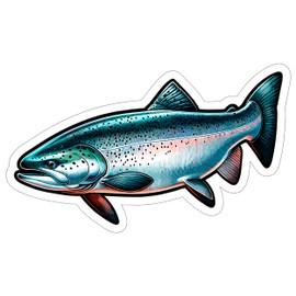 Salmon Sticker Decal Vinyl Small Waterproof for Water Bottle Mug Passport Book Scrapbook Notebook Laptop Tumbler Skateboard Computer Phone Size Funny Gift Car Stickers ID44990