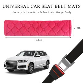 JUSTTOP 2 PCS Car Seat Belt Cover Pad, Soft Seatbelt Shoulder Strap Cover Neck Cushion Protector, Universal Seat Belt Cover Harness Pads for Kids & Adults, Car Accessories (Pink)
