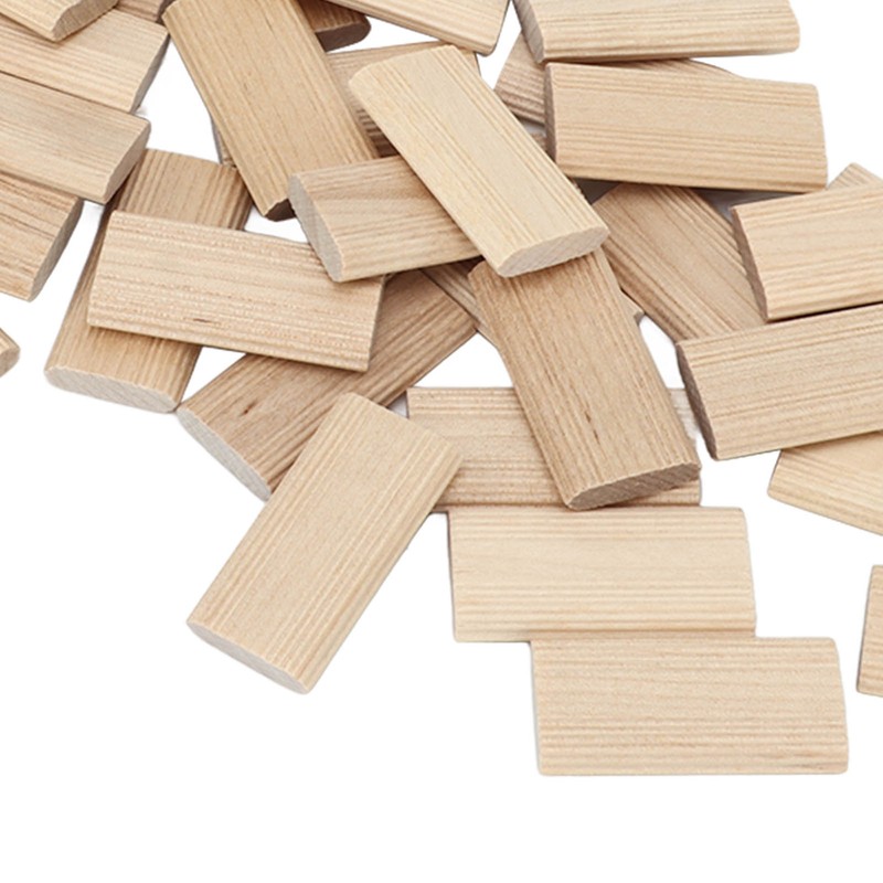 50Pcs Beech Wood Domino Tenon Stopper for Crafting Woodworking Furniture