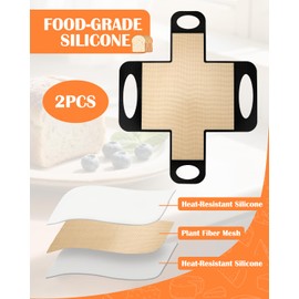 Palksky 2PCS Silicone Bread Loaf Pan Liners, Food Grade Reusable Silicone Bread Sling, Non-Stick Dough Transfer Tool with 4 Handles Fits 9x5in Pans