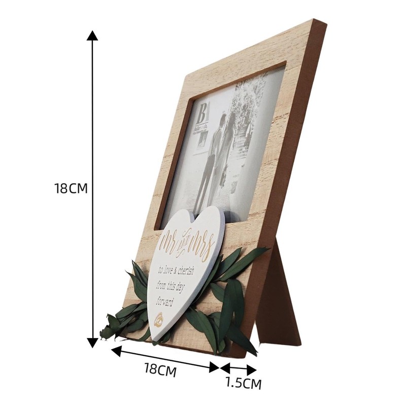 BallarArt CO Engagement Photo Frame with Heart Design, Romantic Couple