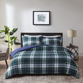 Madison Park Essentials Parkston Down Alternative Comforter Mini Set, Twin/ Twin X-Large, Navy