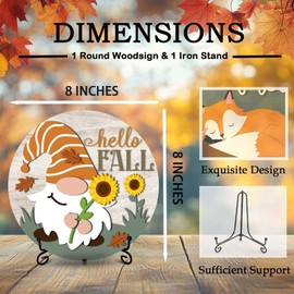 patcate Hello Fall Sunflower Desk Decor, 8 Inch Gnome Autumn Table Centerpieces, Thanksgiving Gifts for Home Farmhouse Decorations - A16