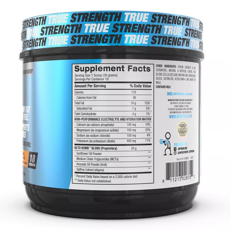 BPI Sports Keto Bomb Ketogenic Creamer for Coffee 18 Servings