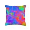 Psychedelic Trippy Hippy Marbled Liquid Smoke Aesthetic Blue Throw Pillow,
