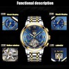 LIGE Men's Business Mechanical Watch with Calendar, Multi-Dial, 30m Water-Resistant,