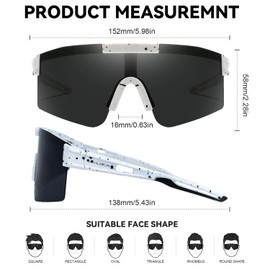 VILISUN Polarised Cycling Glasses Sports Sunglasses Men Women Sports Glasses with UV 400 Protection Cycling Glasses for Outdoor Sports Bicycle MTB Glof Fishing, White