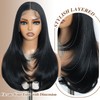 NOBLE Black Straight Layered Wig 24 inch 13×4×1 Lace Front