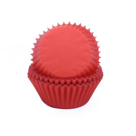 Miss Bakery's House® Papierbackförmchen - Standard - Rot - 75 Stück - Ø 5 cm x 3 cm - backfest - für Muffins und Cupcakes - Form zum Mitbacken im Ofen