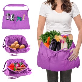 Luqvzxv Harvest Apron for Garden Vegetables Adjustable Gardening Apron for Women & Men Harvesting Apron with 3 Pockets for Weeding Home Cleaning Gathering Eggs Vegetables Fruits