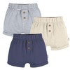 Gerber Baby 3-Pack Knit Shorts, Blue