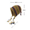 CHENGZI Handmade Crochet Wool hat, Colorful Pullover hat, Tassel Ball