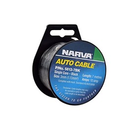 Narva 10A Auto Cable, 3 mm Diameter, Black