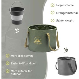 Cozioz Collapsible Bucket with Handle – 2.64 Gallon (10L) Folding Water Container for Camping, Fishing, Travel, & Gardening