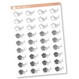 Meal Prep Planner Stickers, Icon Script "Meal Prep" Labels, Planning Stickers, FC11 (E-035-B)