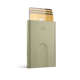 ÖGON Aluminium Card Holder Slider - RFID Blocking - The Original Minimalist Slim Automatic Wallet for Men and Women - Up to 6 Cards (Cactus Green)