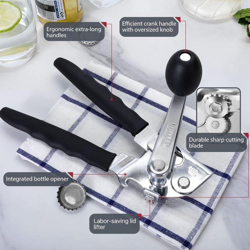 Commercial Can Opener, UHIYEE Hand Crank Can Opener Manual Heavy