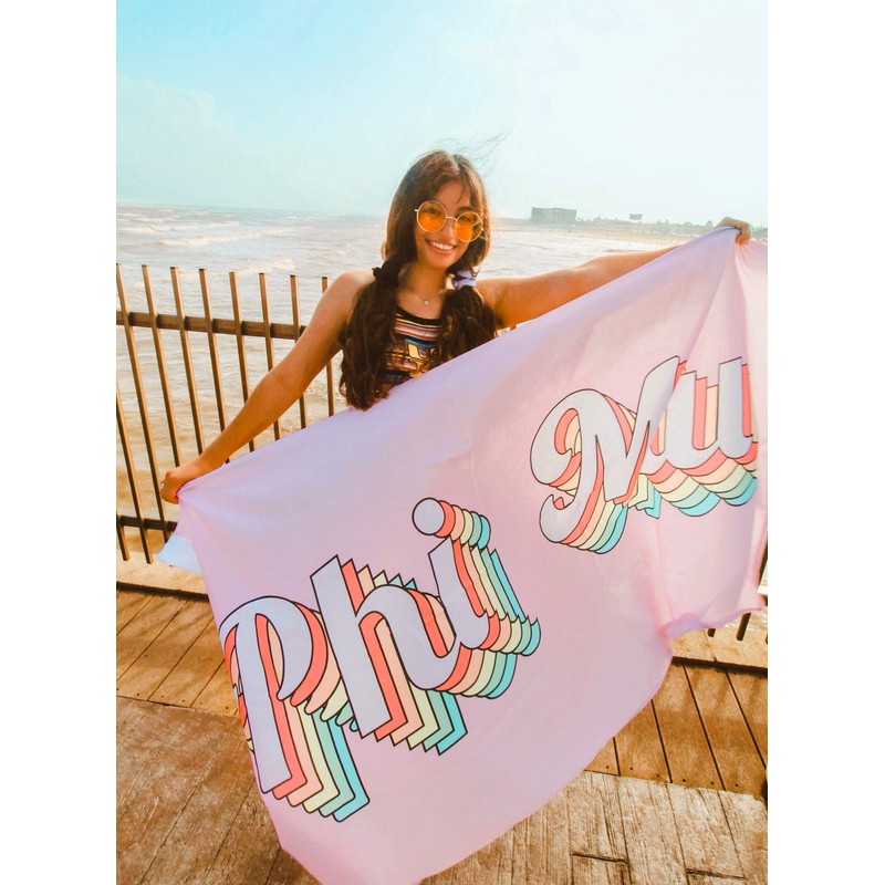 Phi Sigma Sigma - Sorority Letter Flag (Retro Design)