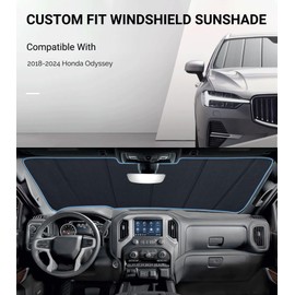 Pigenius Windshield Sun Shade for 2018-2024 Honda Odyssey, Custom Front Window Sunshade - Safeguard