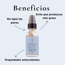 TEIA cosméticos, Maquillaje para piel grasa mixta de ingredientes naturales - 30 gr tono medio claro