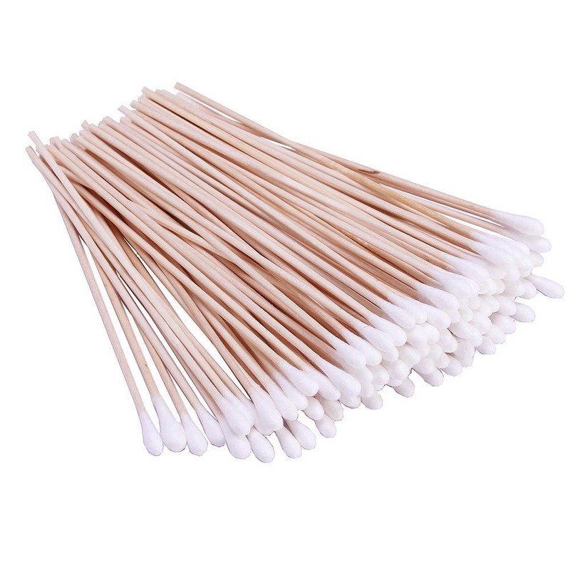 500 Pcs Long Cotton Swabs 6 inch with Wooden Stick