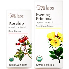 Rosehip Oil for Face (30ml) & Evening Primrose Oil for Face (100ml) Set - 100% Natural Aromatherapy Grade Essential Oils Set - Gya Labs