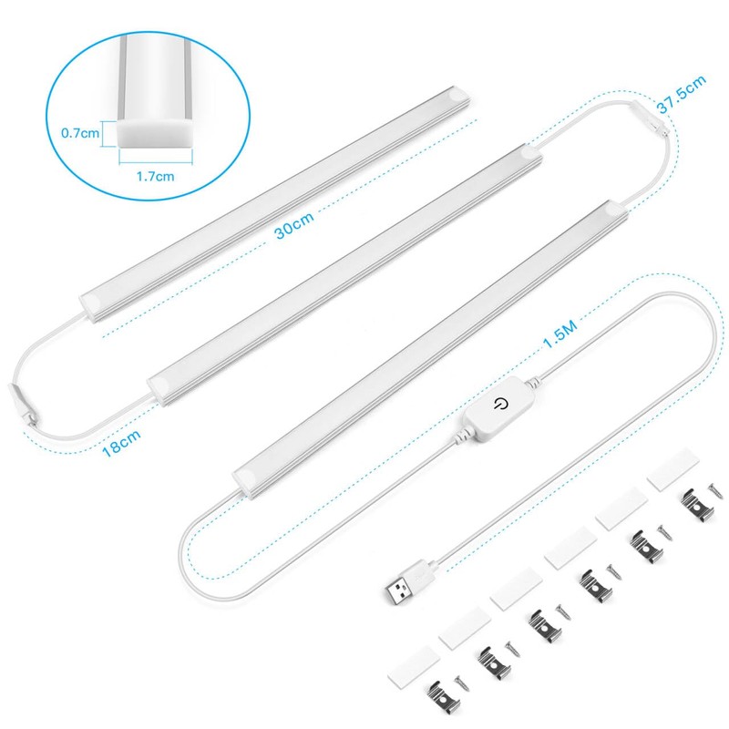 CHNMALITAI 5 V USB LED Kitchen Under-Unit Light, Pack of