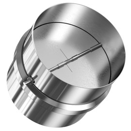 4" Backdraft Damper, One-Way Ducting Insert with Spring-Loaded Aluminum Flaps, Airflow Backflow Preventer for HVAC Vents, Exhaust Fans, Range Hoods, and Dryer Ducts