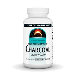 Source Naturals Charcoal - 100% Pure Activated, Digestive Aid* - 200 Vegetarian Capsules
