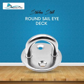 MARINE CITY Stainless Steel Anti Rust Large Size Thick Ring Round Sail Shade Pad Eye Plate Boat Rigging for Sailing – Boating (Pack of 1)