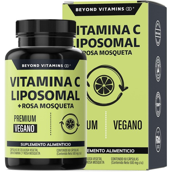 **Beyond Vitamins Vitamina C Liposomal 300mg** con rosa mosqueta, 60