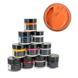Famaco Leather Repair & Dye Cream | Self Seal Colourant for Quick and Easy Repair | Suitable for Sofas, Car Seats, Shoes, Handbag, and More (Orange Manderin)