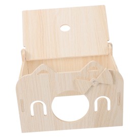 GANAZONO Wooden Hamster Hideout Small Animal House for Safe Sleeping and Activity Easy to Clean Natural Wood Hideaway Hut for Hamsters Cage Accessory